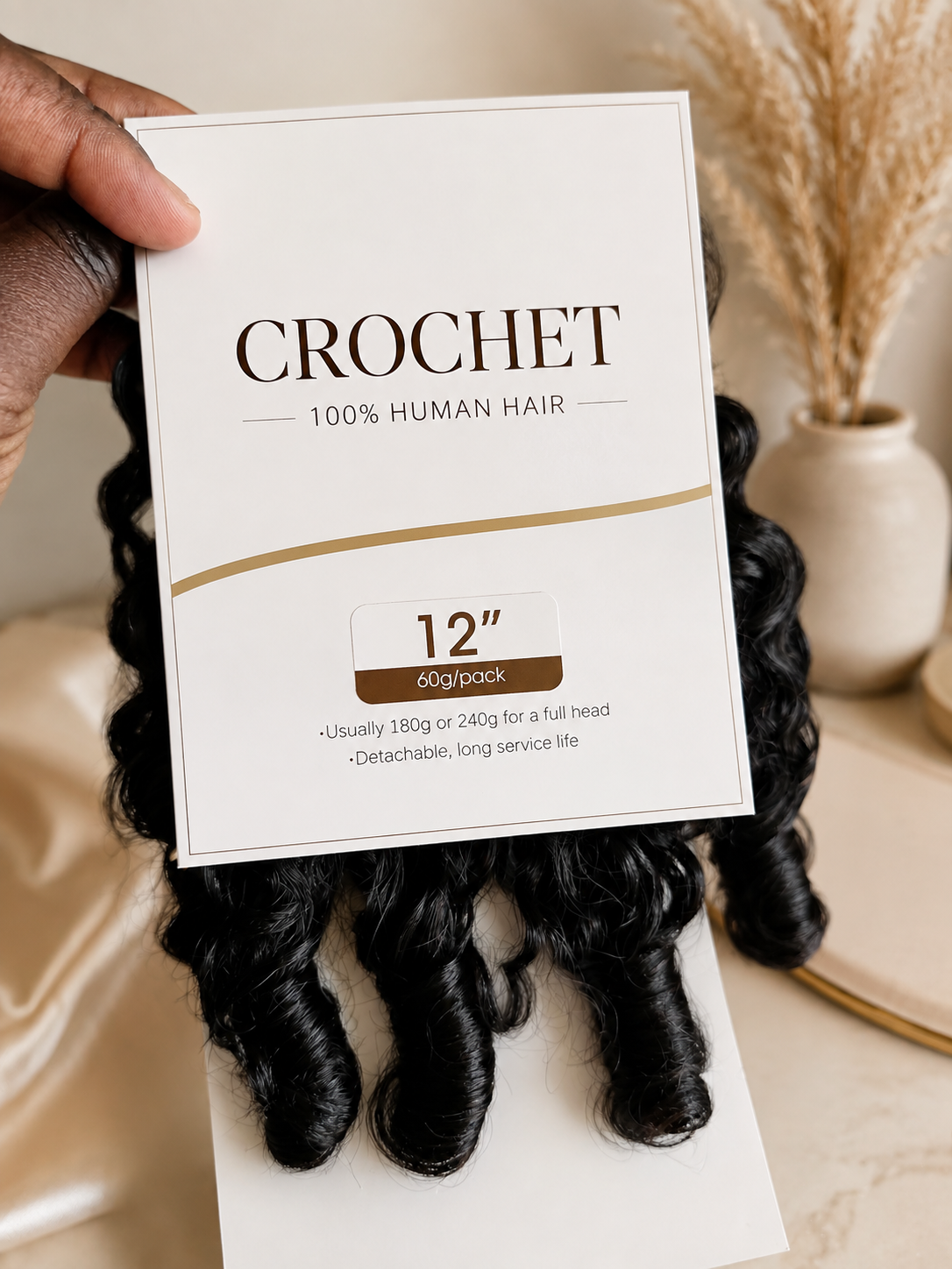 Burmese Crochet Human Hair – Natural Black Deep Wave