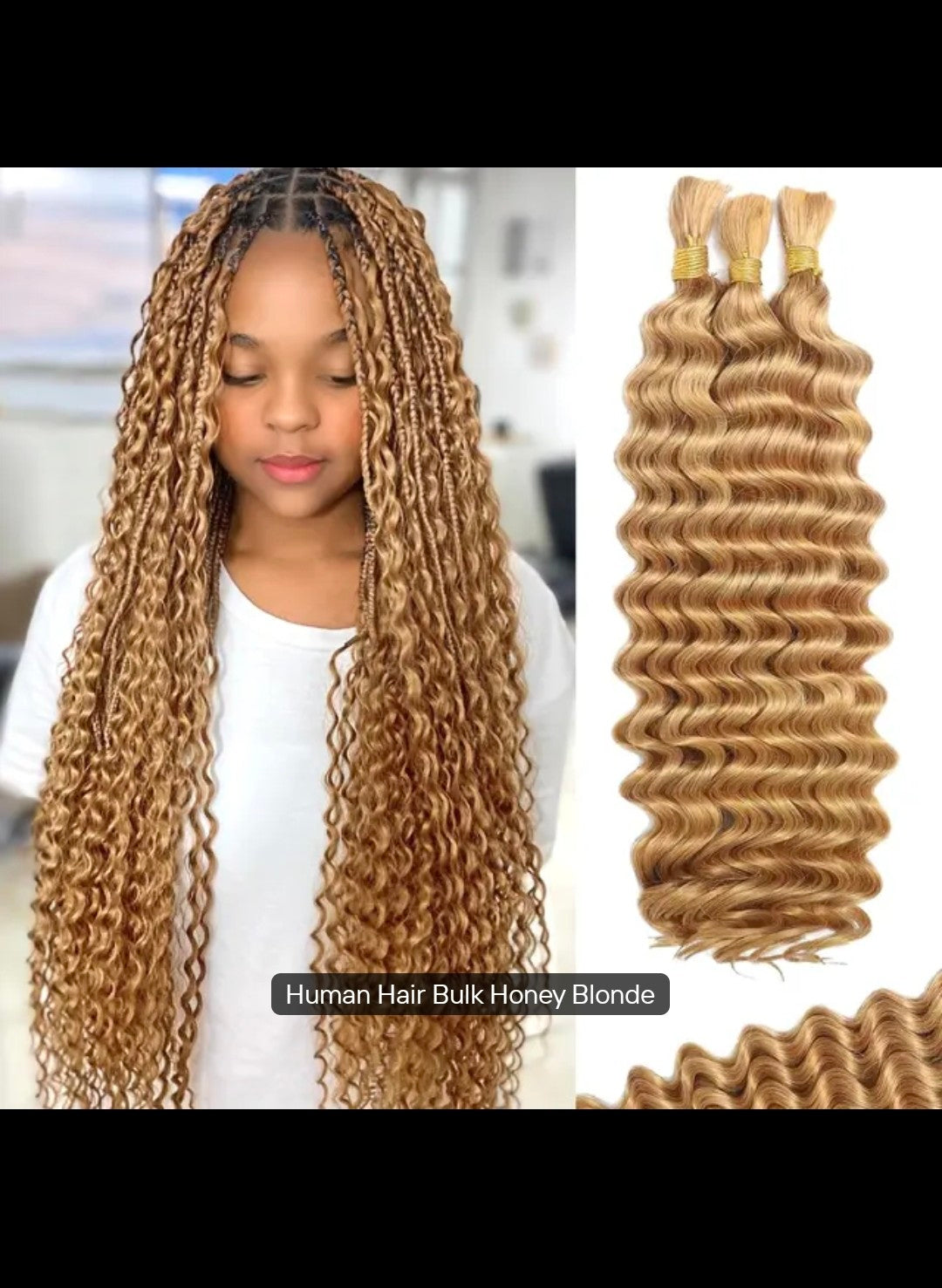 Human Hair Bulk P427 – Highlighted Deep Wave