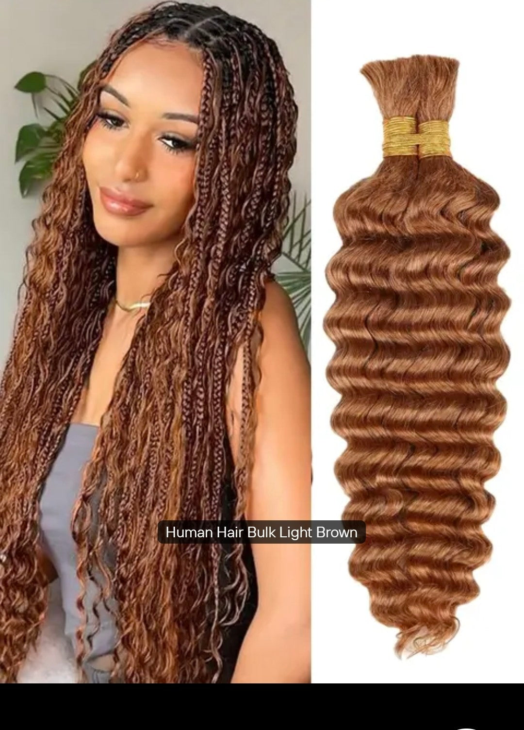 Human Hair Bulk P427 – Highlighted Deep Wave