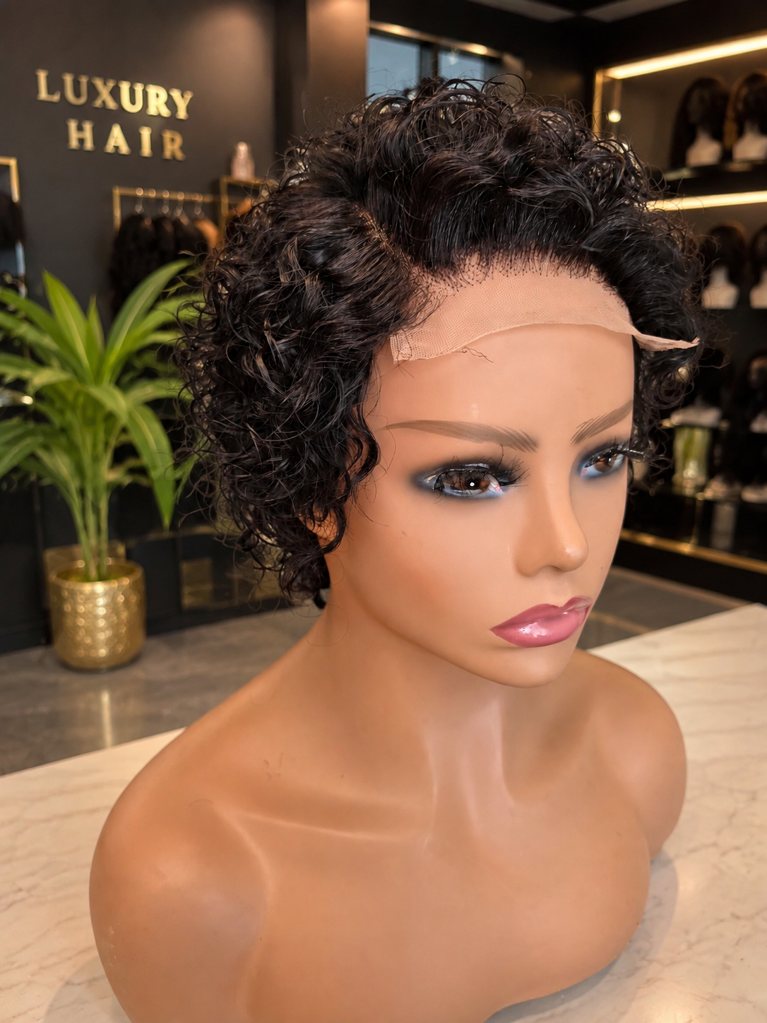 5x5 Lace Short curly Human Hair Wig
